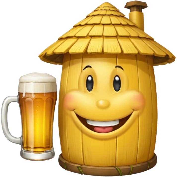 Ein lachender Smilie mit Bierglas und Gamsbart Hut emoji