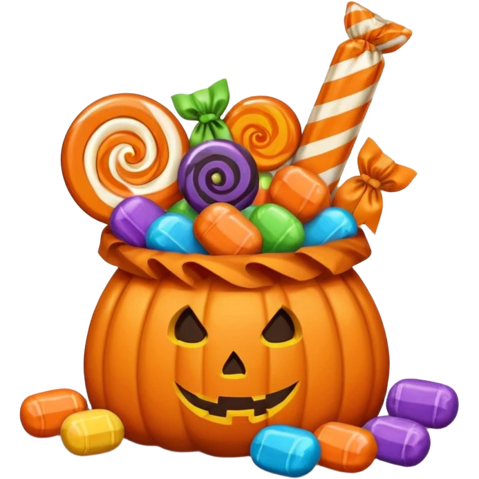 Halloween candies and candy bags emoji