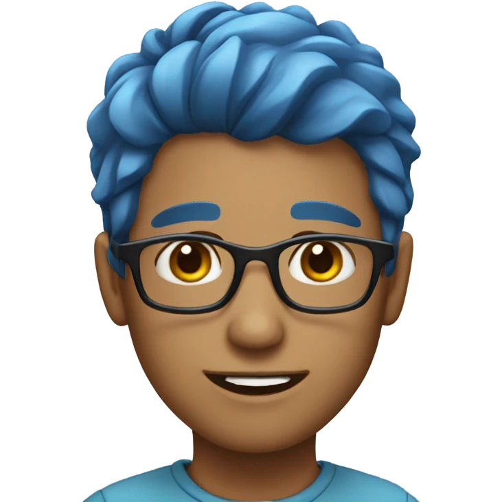 Short blue haired person  emoji