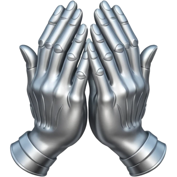 praying metallic hands, no gold emoji