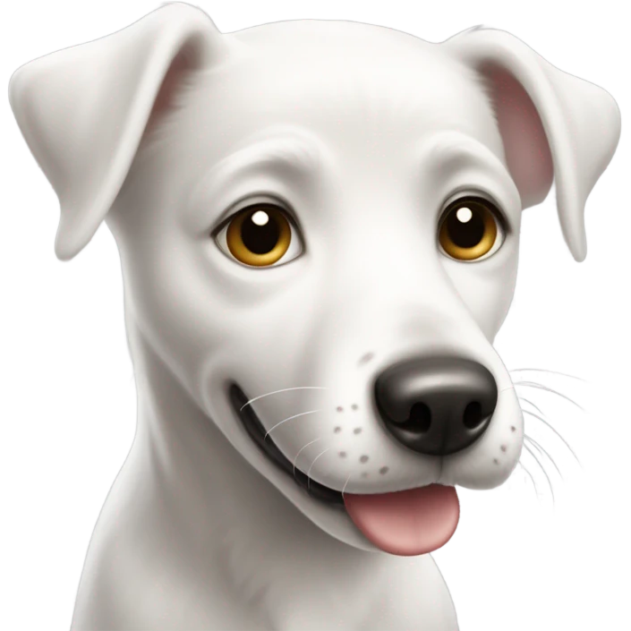 cute white dog kissing emoji emoji