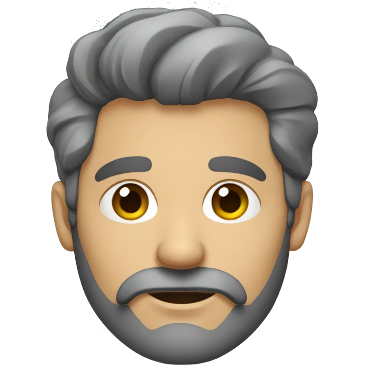 hombre pelo gris sin barba y sin bigote emoji