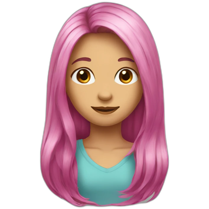 long hair colored emoji
