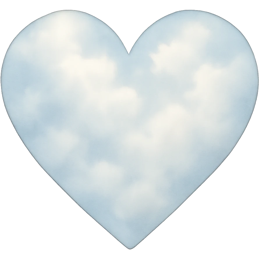 heart with a soft cloud texture emoji