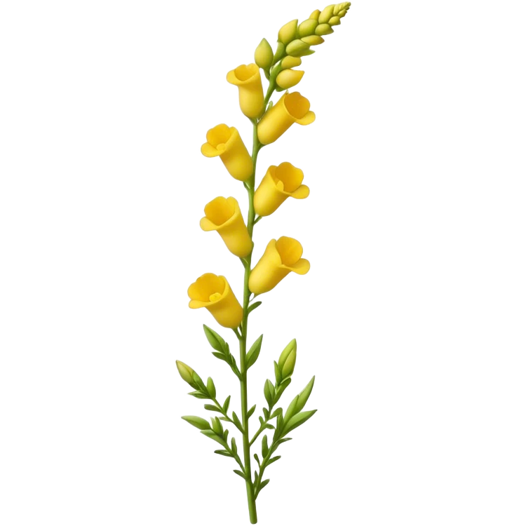 single Yellow Snapdragon, straight stem emoji