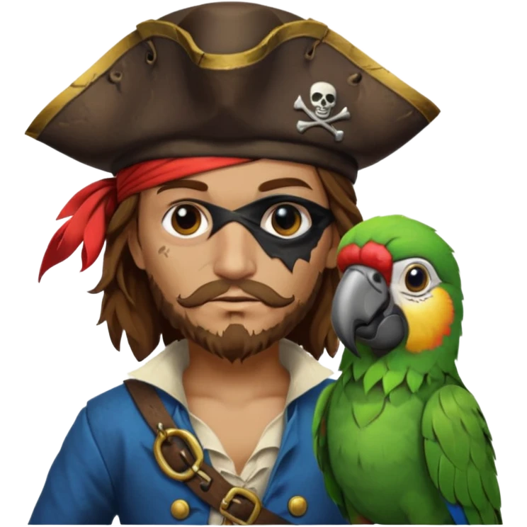 pirate and parrot emoji