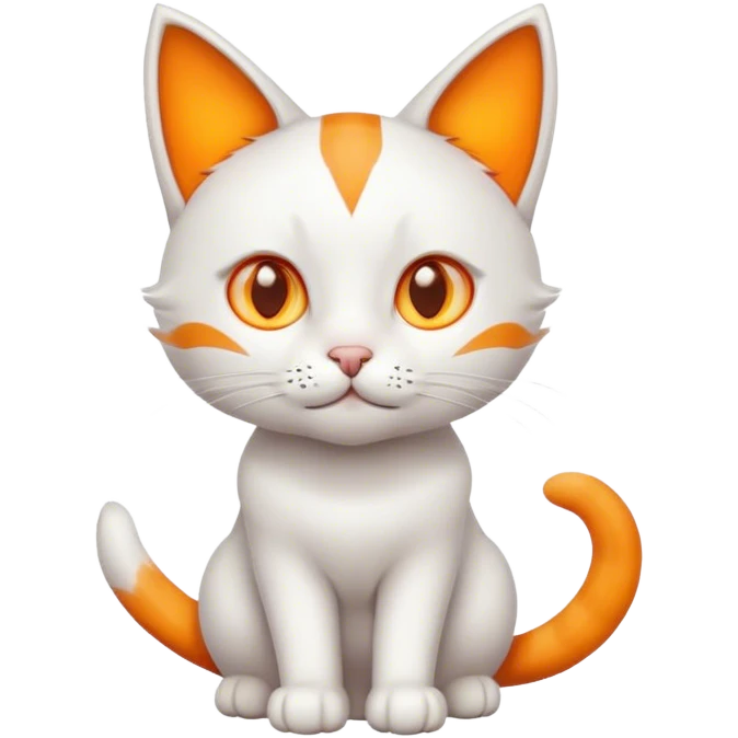 Cat with orange ears and white body and orange tail emoji