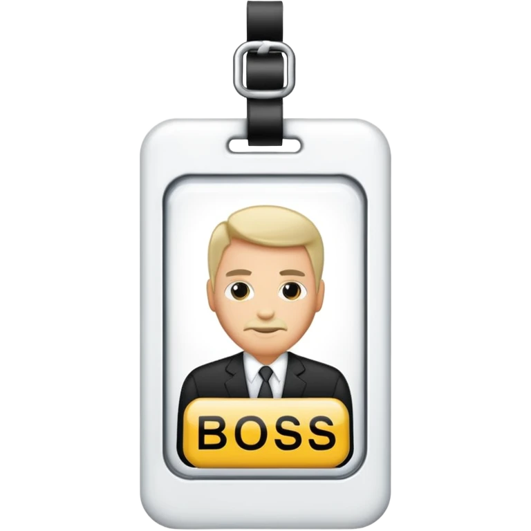 Id badge that has the letters “boss” on it emoji