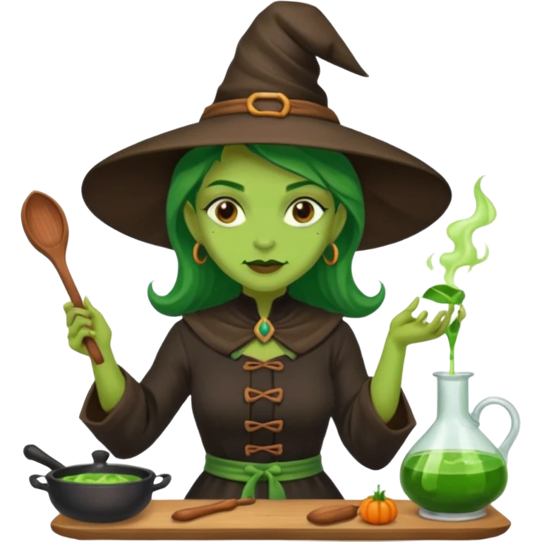 green witch cooking potion emoji