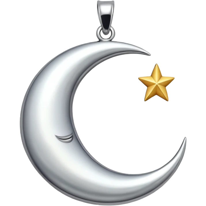 Moon charm – silver crescent moon
 emoji