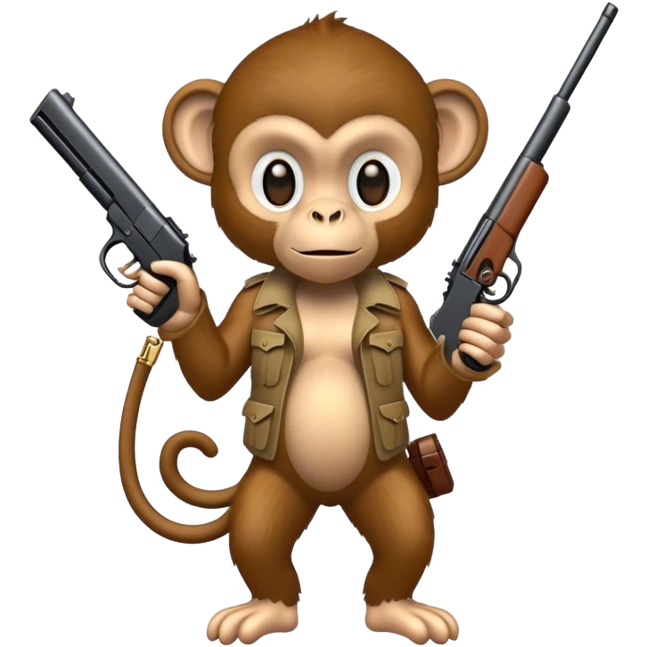 Monkey holding a gun emoji