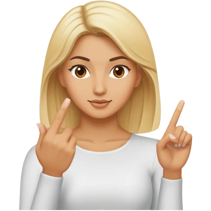 blonde baddie flipping off emoji