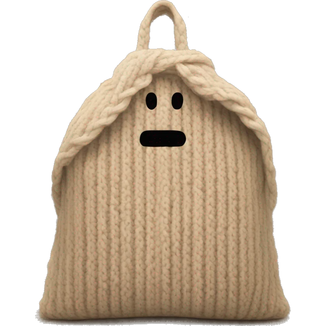 Beige knitted body bag emoji