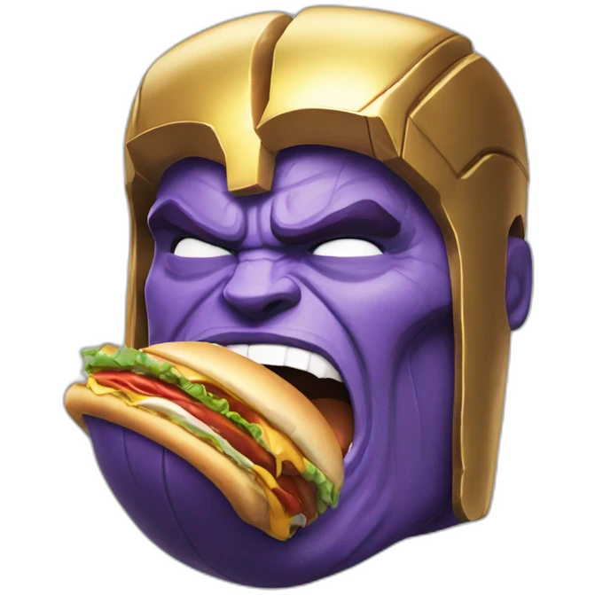 thanos eating a hamburger emoji