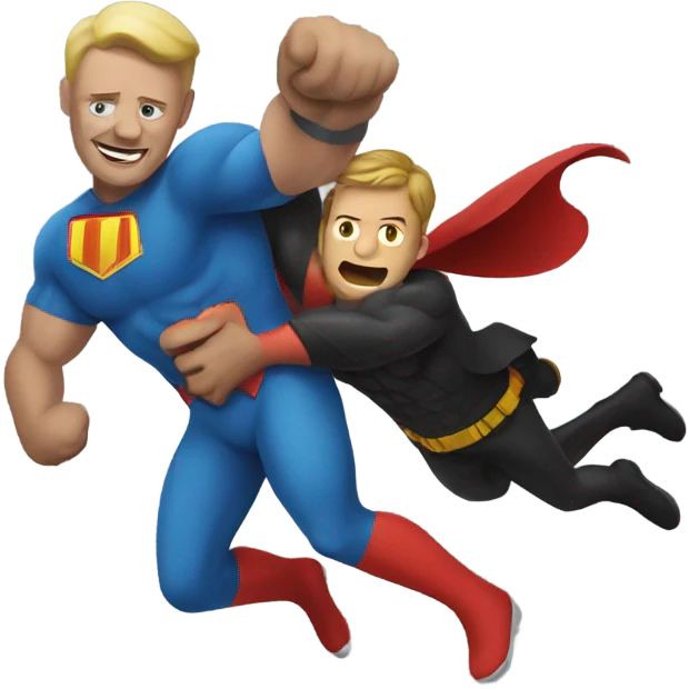Super hero saving man emoji