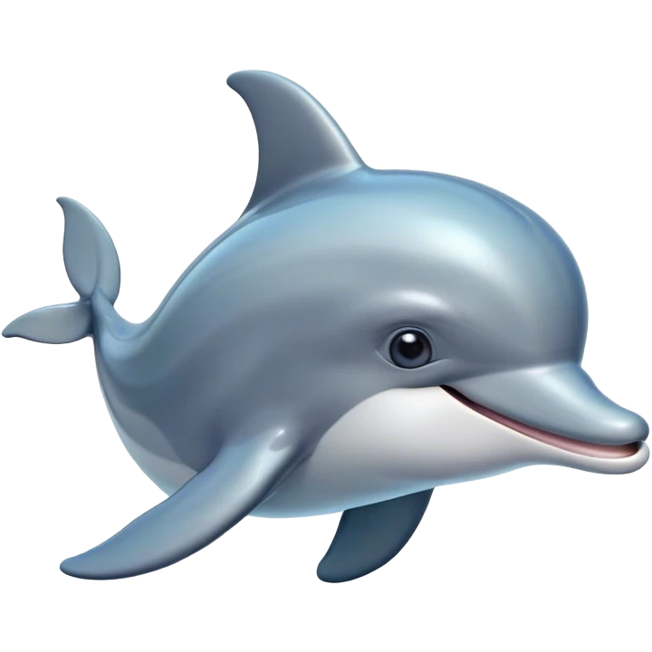 Cinematic Comical Bottlenose Dolphin Portrait Emoji, Head tilted dramatically with an exaggeratedly amused expression, featuring a sleek, shiny glossy body with wide, comically expressive eyes full of playful disbelief and a quirky, animated dorsal fin, Simplified yet hilariously expressive features, highly detailed, glowing with a slightly sassy aquatic glow, high shine, dramatic yet playful, stylized with an air of cheeky marine mischief, soft glowing outline, capturing the essence of a meme-worthy dolphin that looks ready to side-eye its way into viral fame! emoji