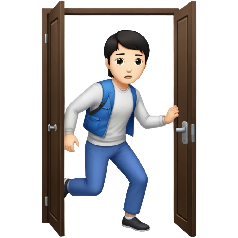 korean man escape door emoji