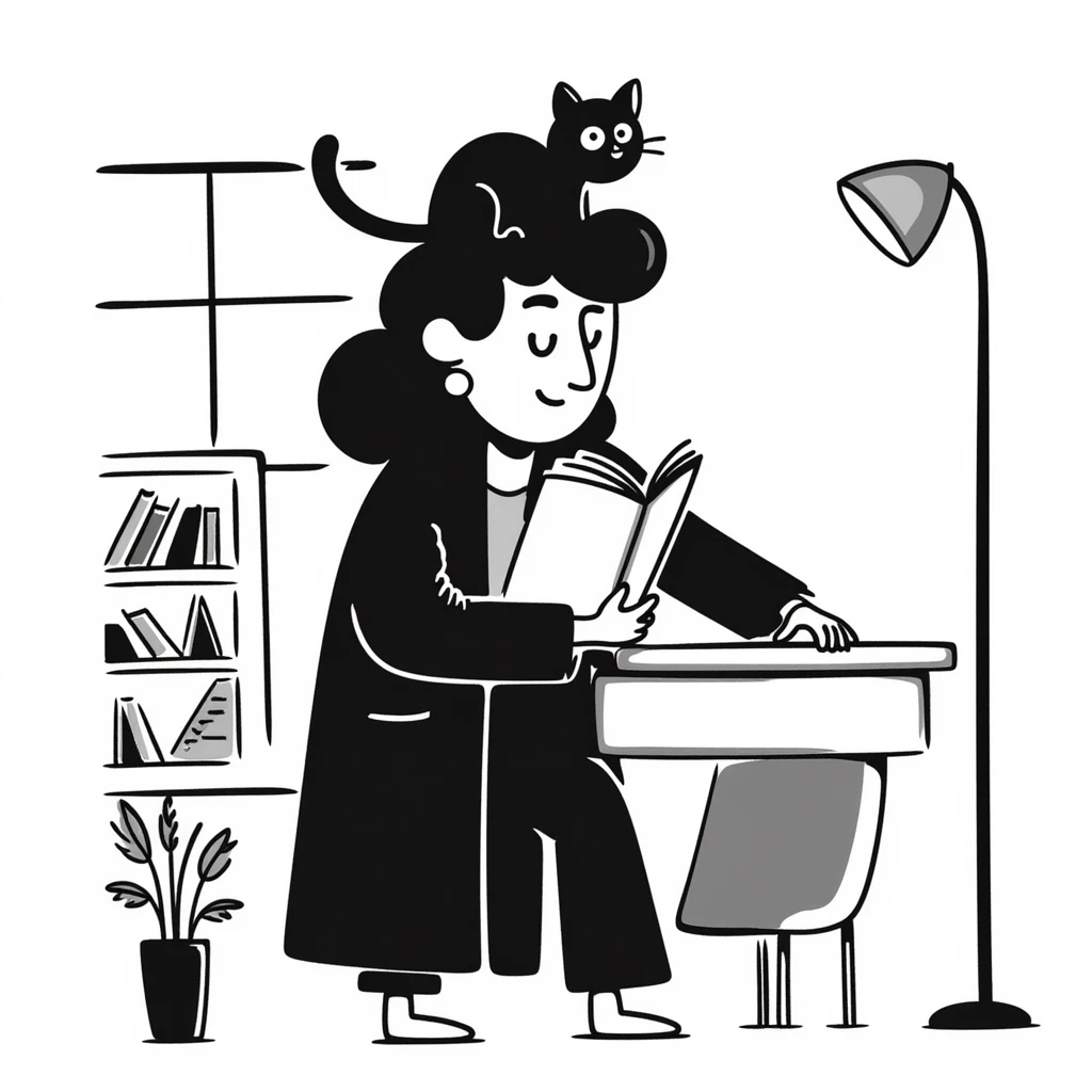 Philosopher with white cat on the head emoji