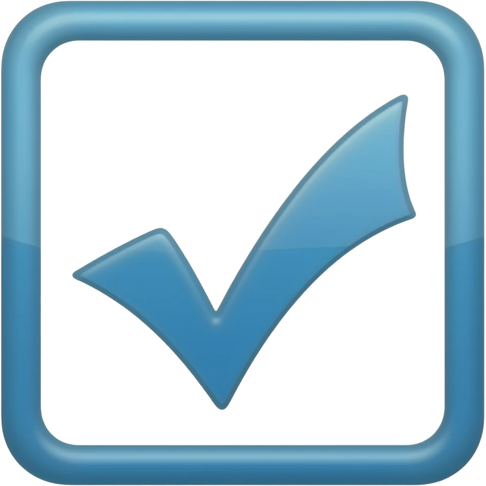 A checkmark inside a blue box deigonal emoji