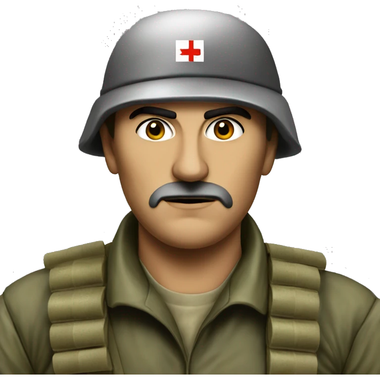 A serious Serbian resistance soldier 1990 emoji