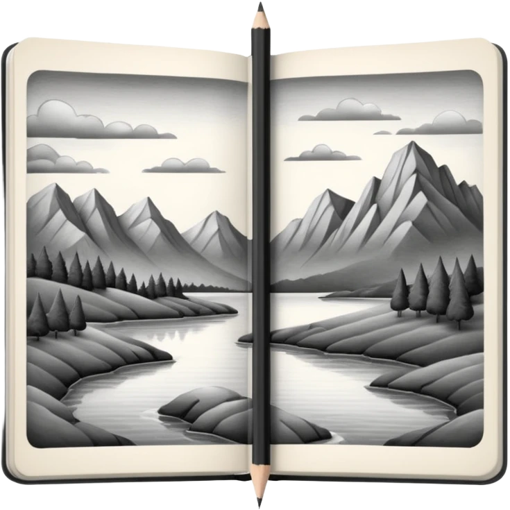 a pencil drawing in a notebook  emoji