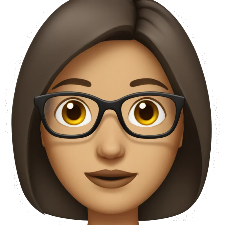 brunette woman with glasses emoji