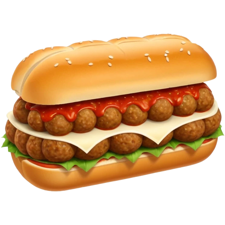 a meatball sub sandwich, detailed, appetizing emoji