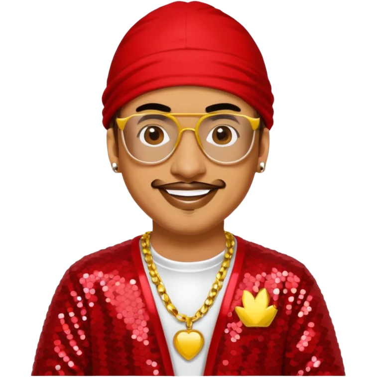 Ali G with red sequin outfit emoji