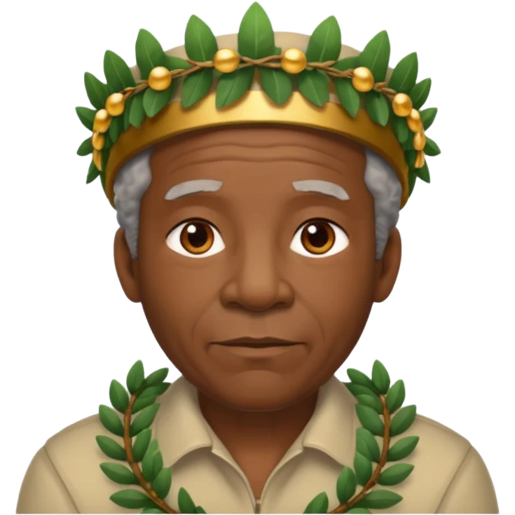 black old man wearing laurel wreaths emoji