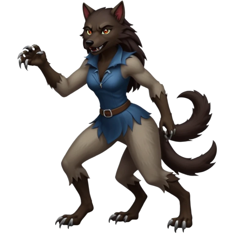 Female werewolf full body emoji