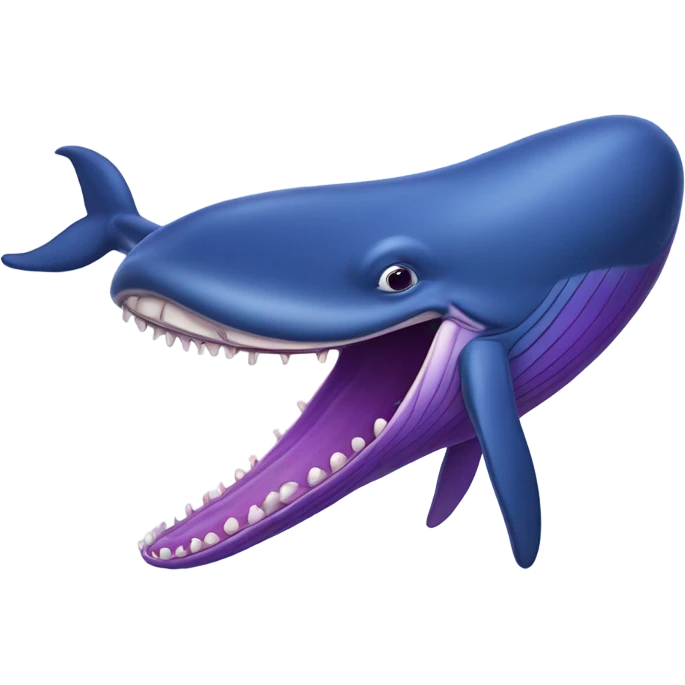 Blue whale purple, open mouth emoji