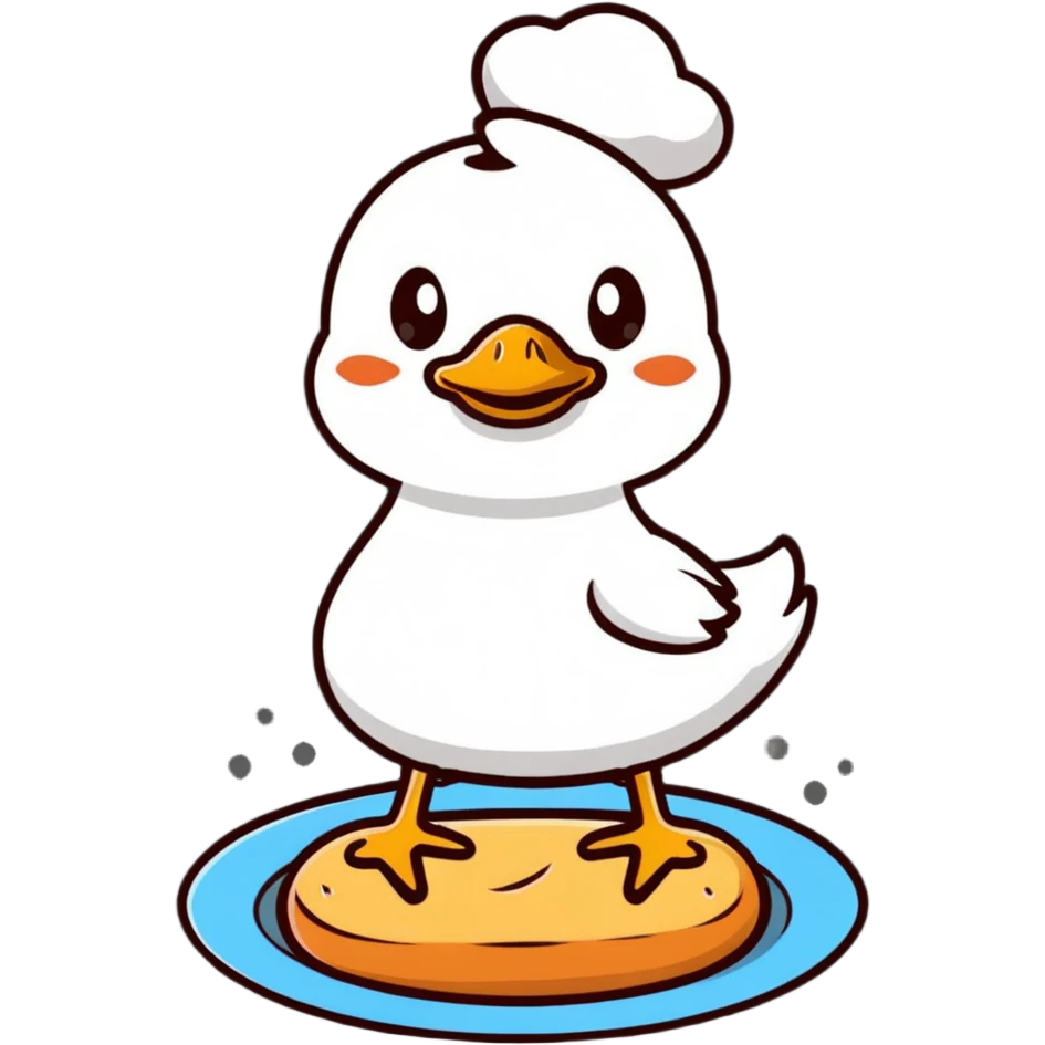 freshly baked bread in duck shape with steam rising emoji