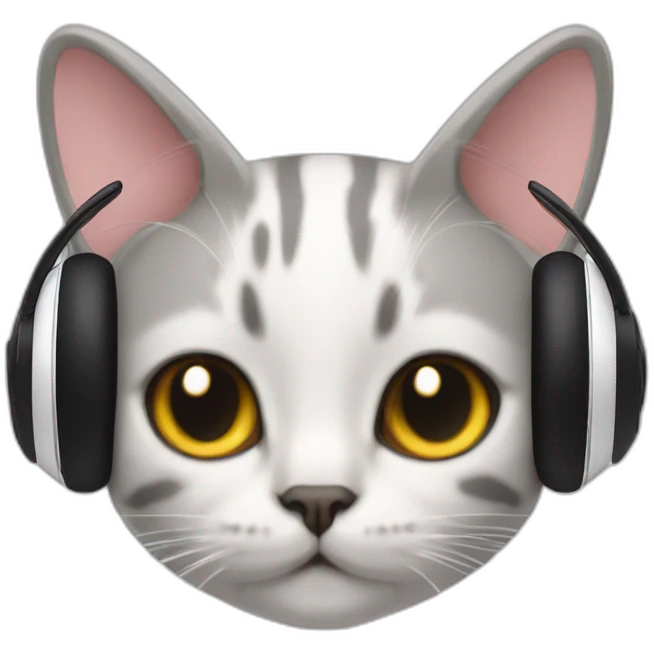 cat  airpods max on head emoji