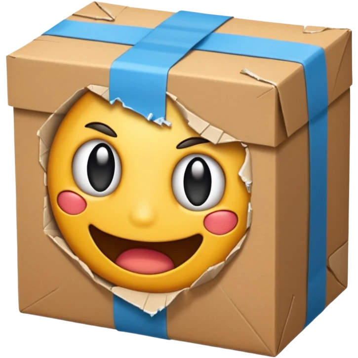 Generate a realistic emoji of a package being extremly destroyed  emoji