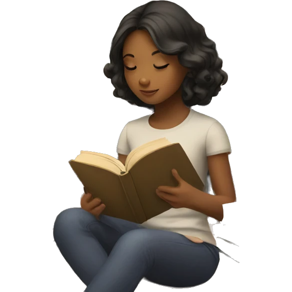 Girl reading book emoji