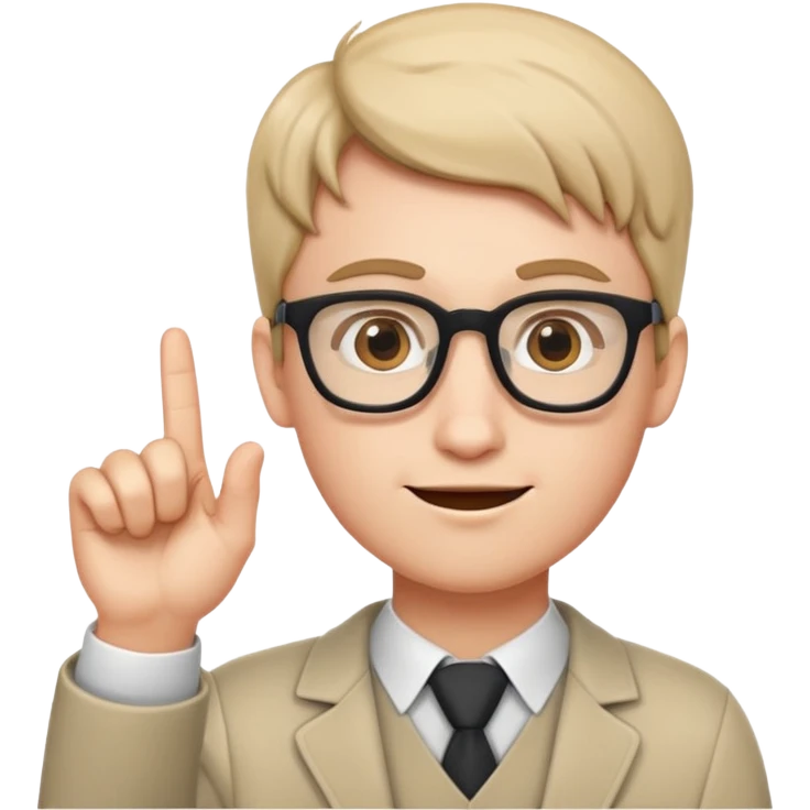 Cara de nerd con el dedo parado emoji