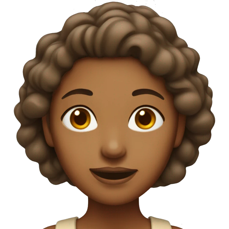 brown woman with vanilla glazing on her face emoji