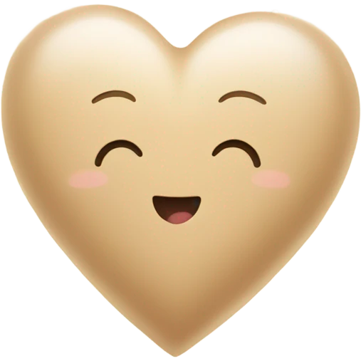 Beige heart with sparkling stars emoji