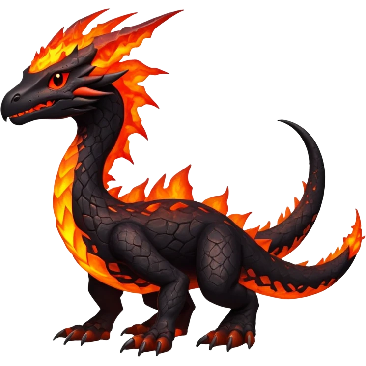  exotic glowing dark magma-drake-Fakémon-Pokémon-Vernid-creature emoji