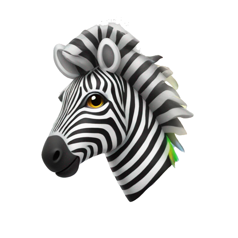 Zebra with rainbow stripes emoji
