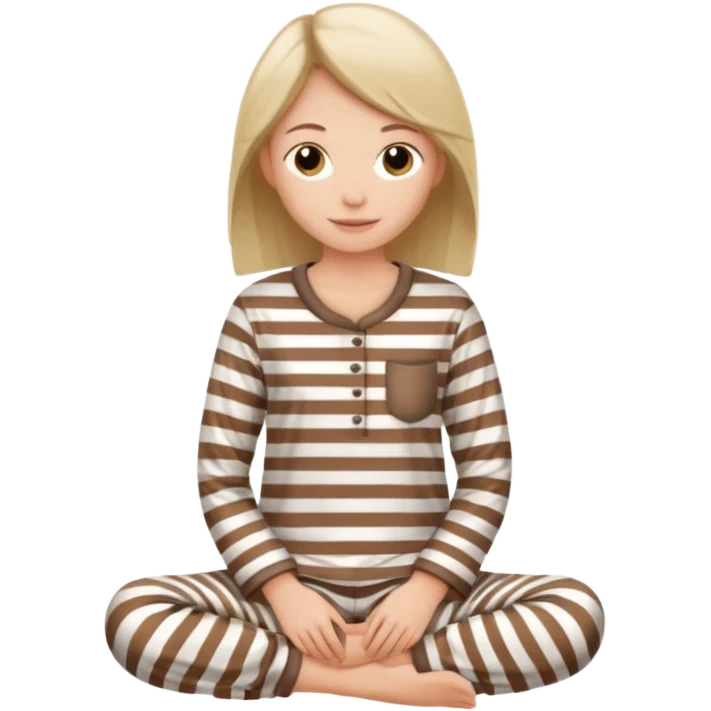 aesthetic scandinavian pyjamas with brown and white stripes emoji