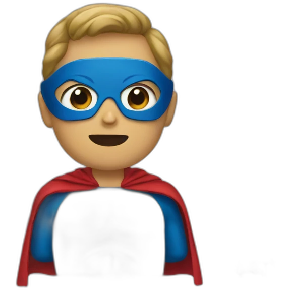 translation superhero with cape emoji