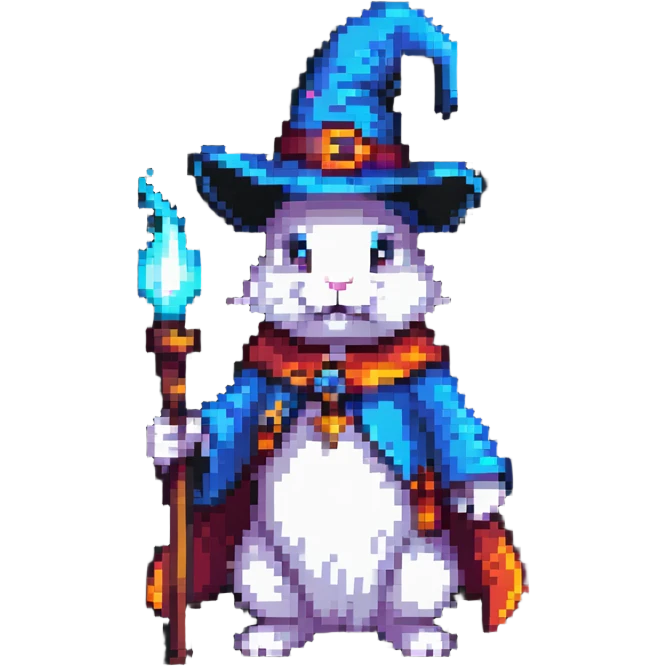rabbit wizard with magic hat emoji