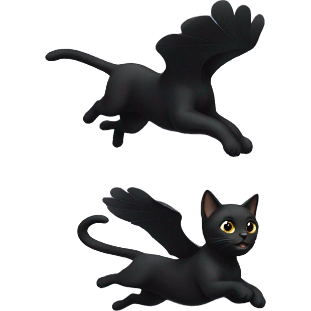 Black cat flying emoji
