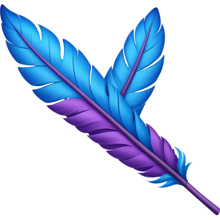 una pluma de ave morada con azul emoji
