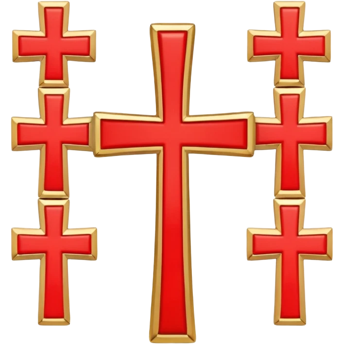 It will be a cross in the middle and four little crosses in between the big cross in the middle and add some colours to it that matches with the flag of the kingdom of jerusalem emoji