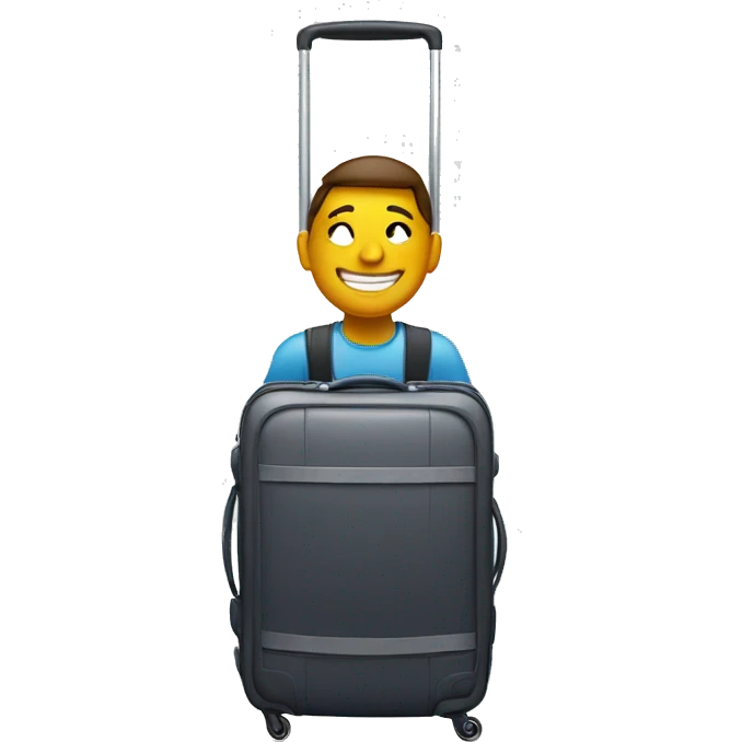 smiling at airport luggage emoji