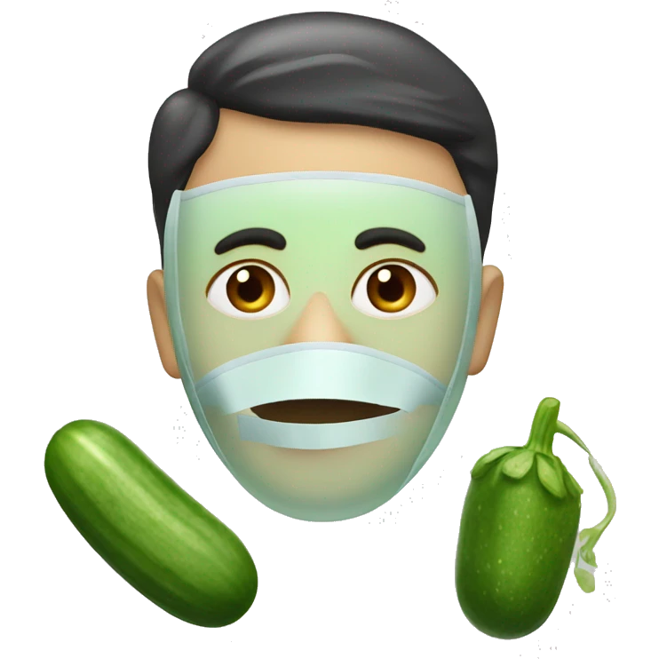 face with mask and cucumbers  emoji