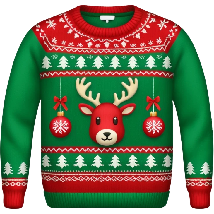 Red and green Christmas sweater  emoji