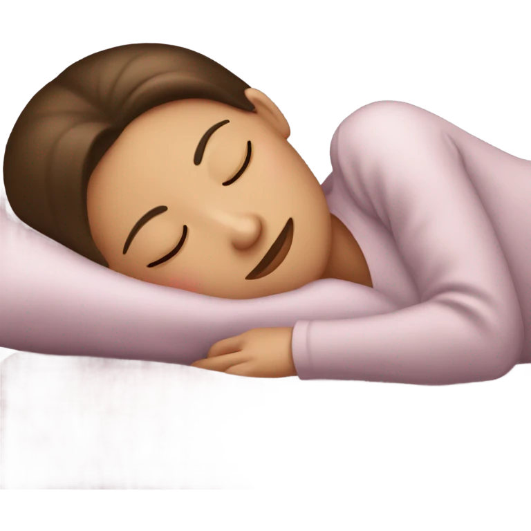 sleeping beauty brunette brown girl with a silk pillow emoji